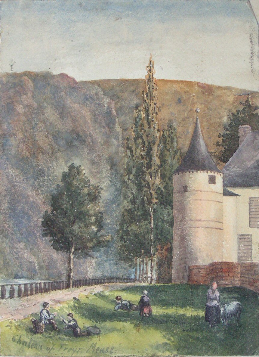 Watercolour - Chateau of Freyr on the Meuse